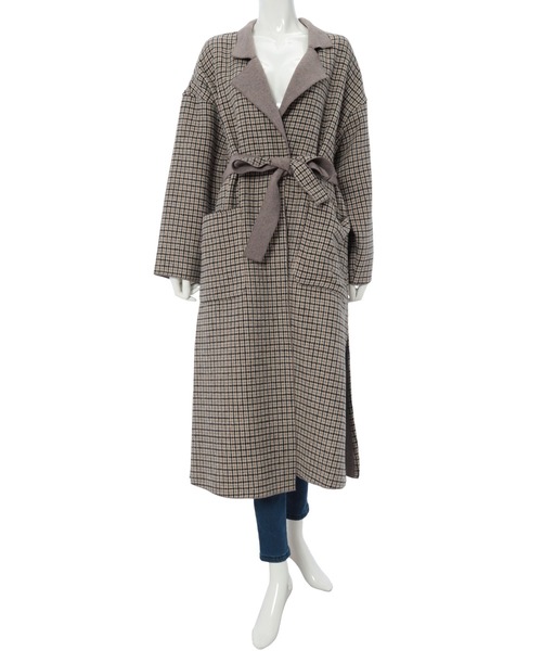 fifth（フィフス）の「チェックオーバーチェスターコート（チェスターコート・レディース・ベージュ/ブラウン・MEDIUM）」の8枚目の写真