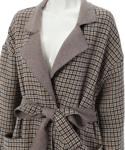 fifth（フィフス）の「チェックオーバーチェスターコート（チェスターコート・レディース・ベージュ/ブラウン・MEDIUM）」の14枚目の写真