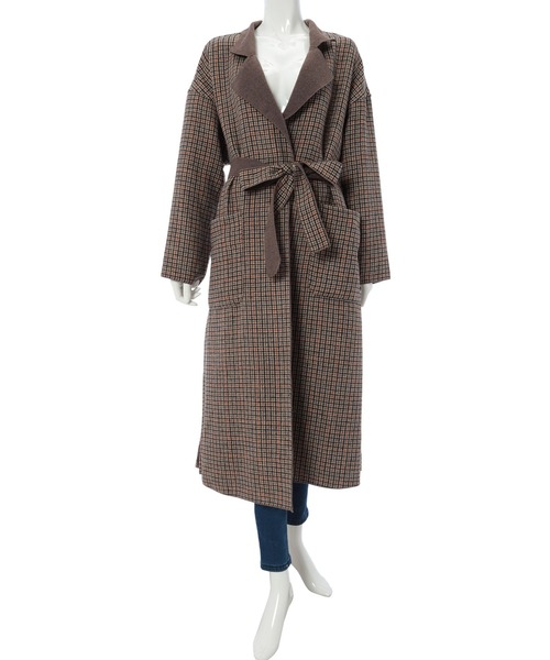 fifth（フィフス）の「チェックオーバーチェスターコート（チェスターコート・レディース・ベージュ/ブラウン・MEDIUM）」の4枚目の写真