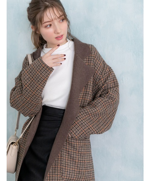 fifth（フィフス）の「チェックオーバーチェスターコート（チェスターコート・レディース・ベージュ/ブラウン・MEDIUM）」の13枚目の写真