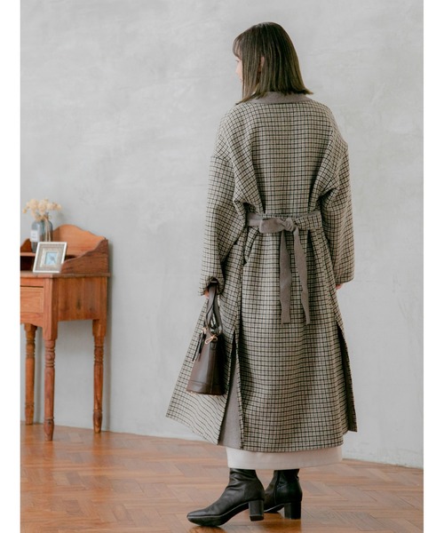 fifth（フィフス）の「チェックオーバーチェスターコート（チェスターコート・レディース・ベージュ/ブラウン・MEDIUM）」の17枚目の写真