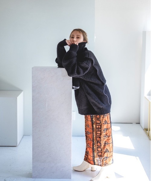 SANSeLF（サンセルフ）の「【SANSeLF】2way stitch knit tops sanw21a057（ニット/セーター・レディース・ブラック/アイボリー・FREE）」の9枚目の写真