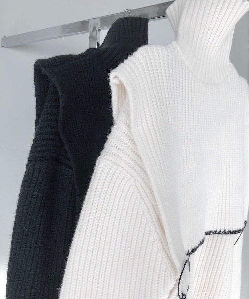 SANSeLF（サンセルフ）の「【SANSeLF】2way stitch knit tops sanw21a057（ニット/セーター・レディース・ブラック/アイボリー・FREE）」の14枚目の写真