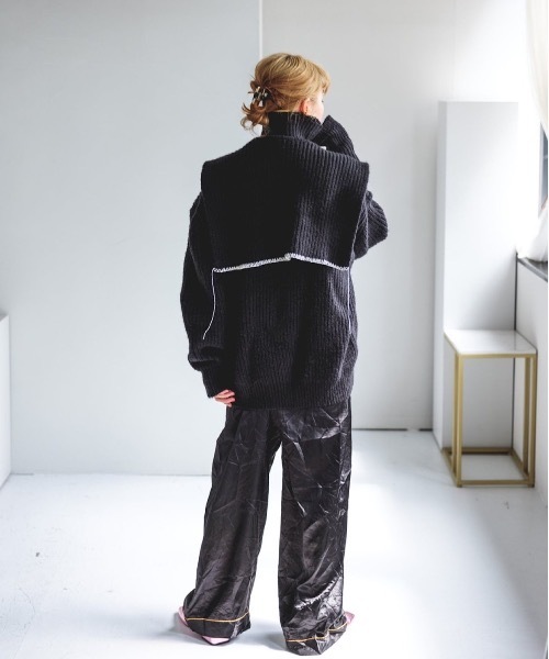 SANSeLF（サンセルフ）の「【SANSeLF】2way stitch knit tops sanw21a057（ニット/セーター・レディース・ブラック/アイボリー・FREE）」の11枚目の写真