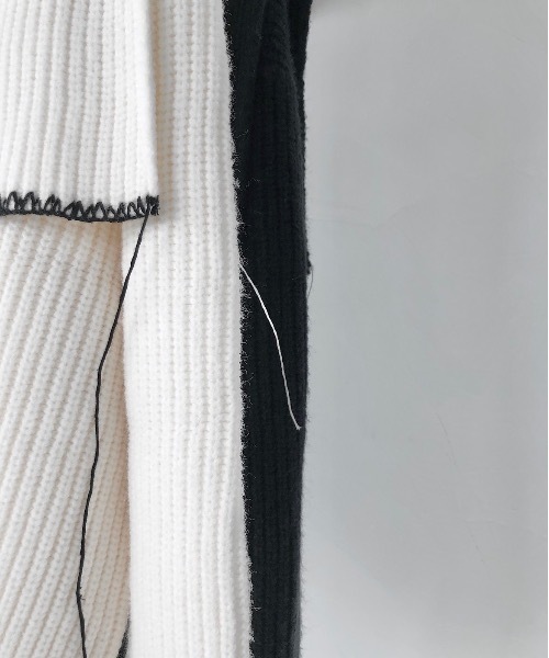 SANSeLF（サンセルフ）の「【SANSeLF】2way stitch knit tops sanw21a057（ニット/セーター・レディース・ブラック/アイボリー・FREE）」の15枚目の写真