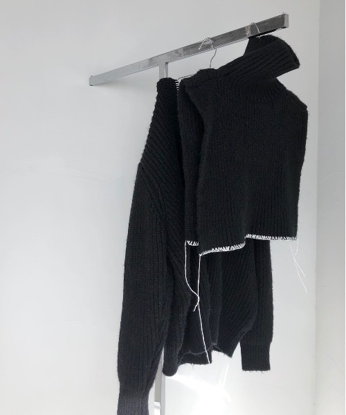 SANSeLF（サンセルフ）の「【SANSeLF】2way stitch knit tops sanw21a057（ニット/セーター・レディース・ブラック/アイボリー・FREE）」の16枚目の写真