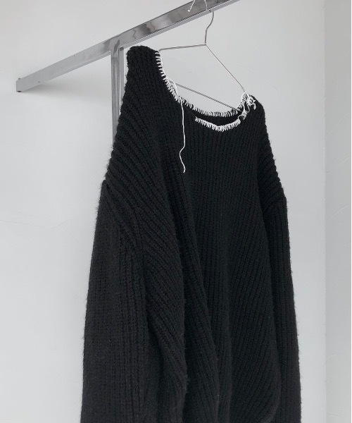 SANSeLF（サンセルフ）の「【SANSeLF】2way stitch knit tops sanw21a057（ニット/セーター・レディース・ブラック/アイボリー・FREE）」の17枚目の写真