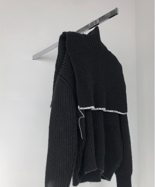 SANSeLF（サンセルフ）の「【SANSeLF】2way stitch knit tops sanw21a057（ニット/セーター・レディース・ブラック/アイボリー・FREE）」の21枚目の写真