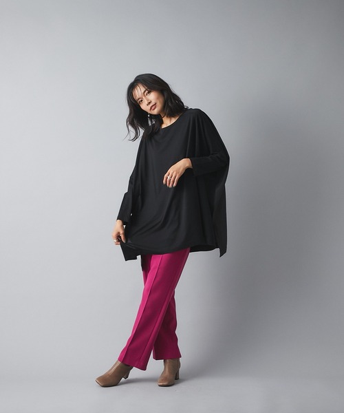 RIVE DROITE（リヴドロワ）の「《2サイズ展開》冬のスタイリングに華やかさをプラス　ウールライクバックスリットパンツ（その他パンツ・レディース・ライトグレー/ピンク・36/38）」の11枚目の写真