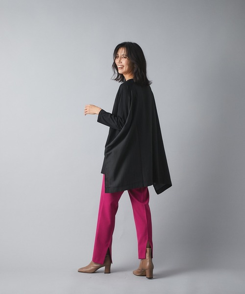 RIVE DROITE（リヴドロワ）の「《2サイズ展開》冬のスタイリングに華やかさをプラス　ウールライクバックスリットパンツ（その他パンツ・レディース・ライトグレー/ピンク・36/38）」の13枚目の写真