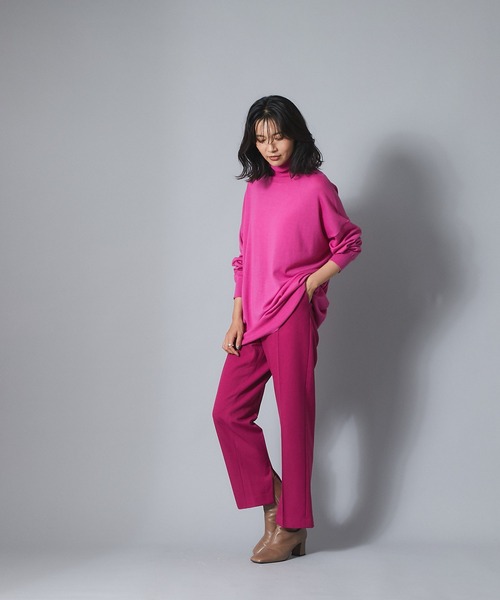 RIVE DROITE（リヴドロワ）の「《2サイズ展開》冬のスタイリングに華やかさをプラス　ウールライクバックスリットパンツ（その他パンツ・レディース・ライトグレー/ピンク・36/38）」の15枚目の写真