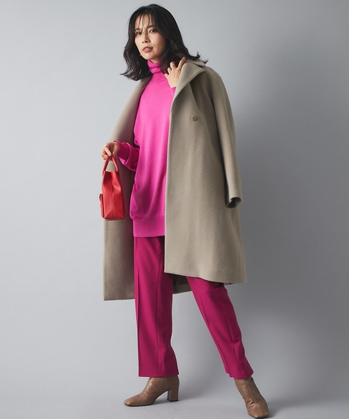 RIVE DROITE（リヴドロワ）の「《2サイズ展開》冬のスタイリングに華やかさをプラス　ウールライクバックスリットパンツ（その他パンツ・レディース・ライトグレー/ピンク・36/38）」の18枚目の写真