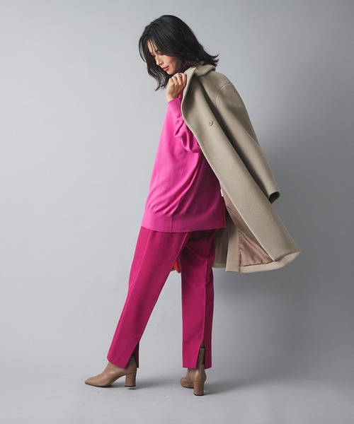 RIVE DROITE（リヴドロワ）の「《2サイズ展開》冬のスタイリングに華やかさをプラス　ウールライクバックスリットパンツ（その他パンツ・レディース・ライトグレー/ピンク・36/38）」の19枚目の写真