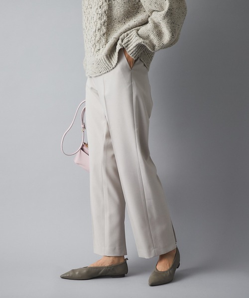 RIVE DROITE（リヴドロワ）の「《2サイズ展開》冬のスタイリングに華やかさをプラス　ウールライクバックスリットパンツ（その他パンツ・レディース・ライトグレー/ピンク・36/38）」の21枚目の写真