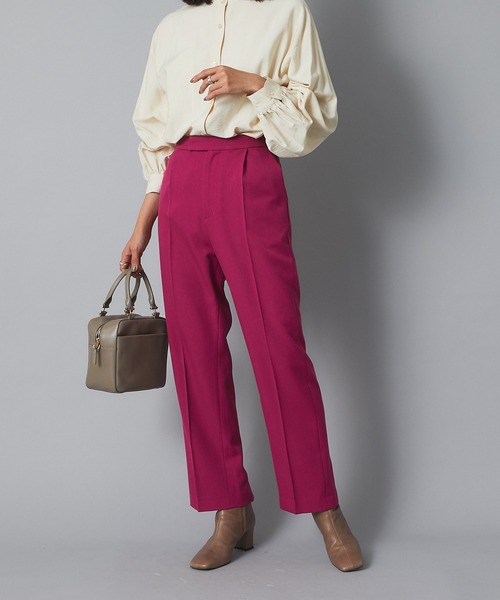 RIVE DROITE（リヴドロワ）の「《2サイズ展開》冬のスタイリングに華やかさをプラス　ウールライクバックスリットパンツ（その他パンツ・レディース・ライトグレー/ピンク・36/38）」の3枚目の写真