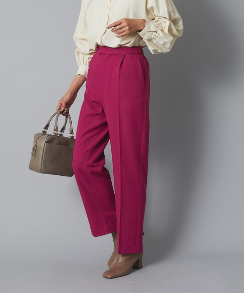 RIVE DROITE（リヴドロワ）の「《2サイズ展開》冬のスタイリングに華やかさをプラス　ウールライクバックスリットパンツ（その他パンツ・レディース・ライトグレー/ピンク・36/38）」の4枚目の写真