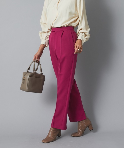 RIVE DROITE（リヴドロワ）の「《2サイズ展開》冬のスタイリングに華やかさをプラス　ウールライクバックスリットパンツ（その他パンツ・レディース・ライトグレー/ピンク・36/38）」の5枚目の写真