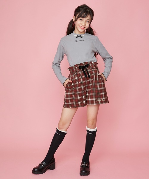 JENNI love（ジェニィラブ）の「リボン付きメローテレコトップス（Tシャツ/カットソー・キッズ・ブラック/グレー/サックスブルー・130cm/140cm/150cm/160cm）」の16枚目の写真