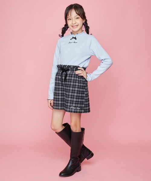 JENNI love（ジェニィラブ）の「リボン付きメローテレコトップス（Tシャツ/カットソー・キッズ・ブラック/グレー/サックスブルー・130cm/140cm/150cm/160cm）」の17枚目の写真