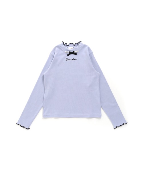 JENNI love（ジェニィラブ）の「リボン付きメローテレコトップス（Tシャツ/カットソー・キッズ・ブラック/グレー/サックスブルー・130cm/140cm/150cm/160cm）」の8枚目の写真