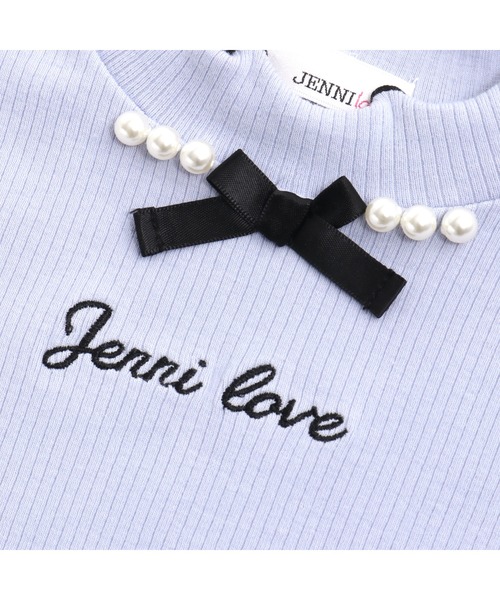 JENNI love（ジェニィラブ）の「リボン付きメローテレコトップス（Tシャツ/カットソー・キッズ・ブラック/グレー/サックスブルー・130cm/140cm/150cm/160cm）」の11枚目の写真