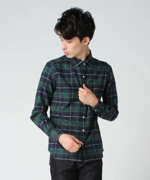 EDIFICE（エディフィス）の「◇メランジプレイド スポーツシャツ（シャツ/ブラウス・メンズ・グリーン/ブルー系その他/グレー/レッド・48/44/46）」の3枚目の写真