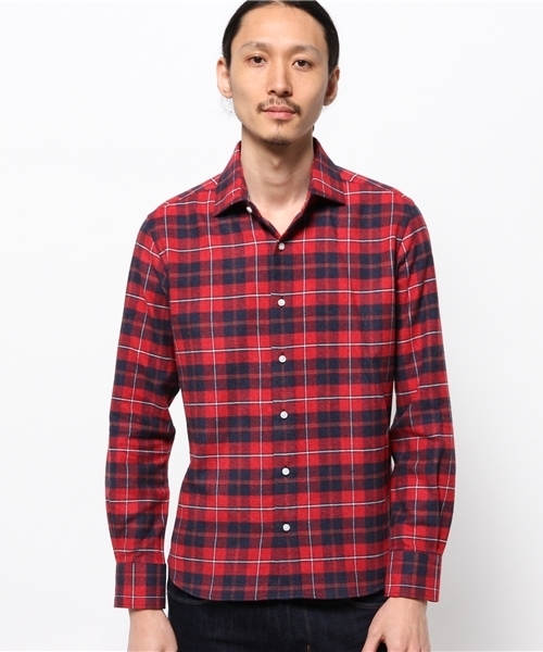 EDIFICE（エディフィス）の「◇メランジプレイド スポーツシャツ（シャツ/ブラウス・メンズ・グリーン/ブルー系その他/グレー/レッド・48/44/46）」の5枚目の写真