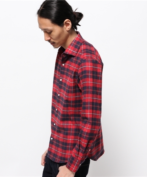 EDIFICE（エディフィス）の「◇メランジプレイド スポーツシャツ（シャツ/ブラウス・メンズ・グリーン/ブルー系その他/グレー/レッド・48/44/46）」の6枚目の写真