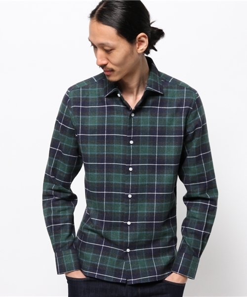 EDIFICE（エディフィス）の「◇メランジプレイド スポーツシャツ（シャツ/ブラウス・メンズ・グリーン/ブルー系その他/グレー/レッド・48/44/46）」の16枚目の写真