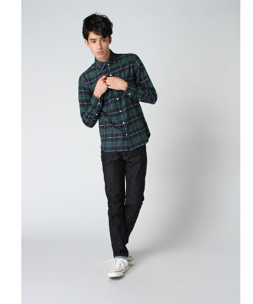 EDIFICE（エディフィス）の「◇メランジプレイド スポーツシャツ（シャツ/ブラウス・メンズ・グリーン/ブルー系その他/グレー/レッド・48/44/46）」の17枚目の写真