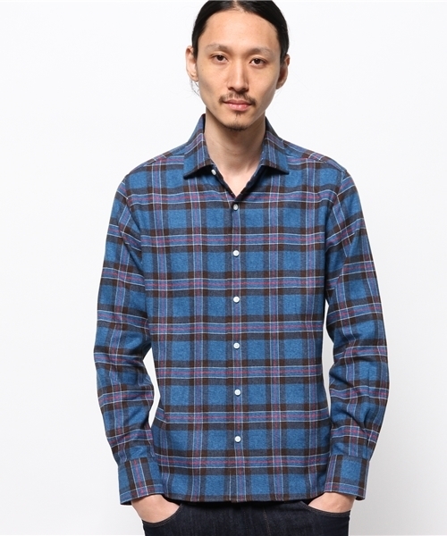 EDIFICE（エディフィス）の「◇メランジプレイド スポーツシャツ（シャツ/ブラウス・メンズ・グリーン/ブルー系その他/グレー/レッド・48/44/46）」の18枚目の写真