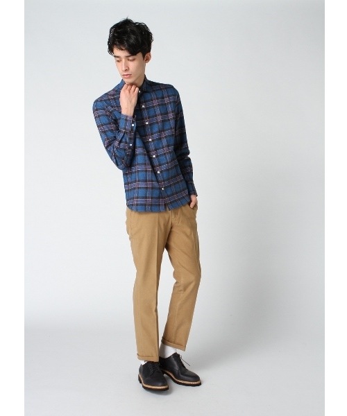 EDIFICE（エディフィス）の「◇メランジプレイド スポーツシャツ（シャツ/ブラウス・メンズ・グリーン/ブルー系その他/グレー/レッド・48/44/46）」の13枚目の写真