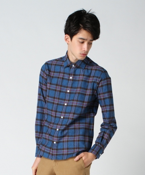 EDIFICE（エディフィス）の「◇メランジプレイド スポーツシャツ（シャツ/ブラウス・メンズ・グリーン/ブルー系その他/グレー/レッド・48/44/46）」の19枚目の写真