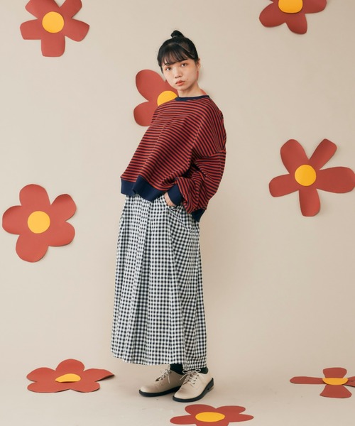 MERLOT（メルロー）の「ボーダーワイドプルオーバー（Tシャツ/カットソー・レディース・ネイビー/レッド/グリーン・FREE）」の13枚目の写真