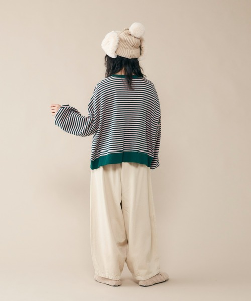 MERLOT（メルロー）の「ボーダーワイドプルオーバー（Tシャツ/カットソー・レディース・ネイビー/レッド/グリーン・FREE）」の17枚目の写真