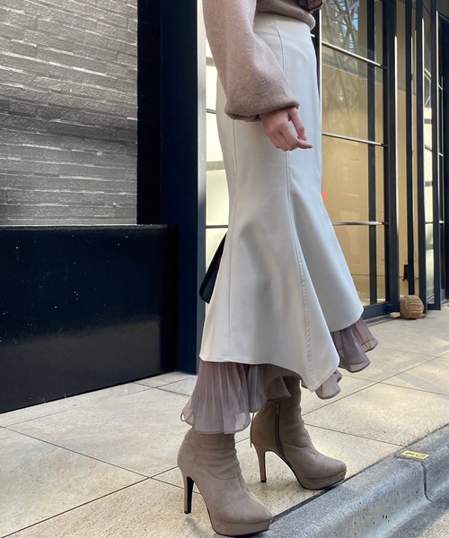 LIPSERVICE(リップサービス)の「プリーツドッキングイレヘムマーメイドスカート(スカート・レディース・ブラック/パープル/アイボリー・S/M)」の14枚目の写真