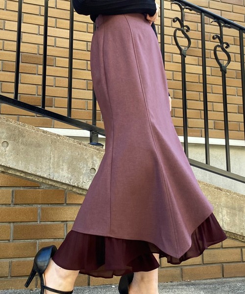 LIPSERVICE(リップサービス)の「プリーツドッキングイレヘムマーメイドスカート(スカート・レディース・ブラック/パープル/アイボリー・S/M)」の9枚目の写真