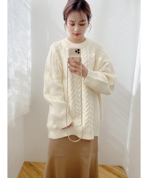JUMELLE（ジュメロ）の「オーバーサイズニット（ニット/セーター・レディース・アイボリー・FREE）」の6枚目の写真