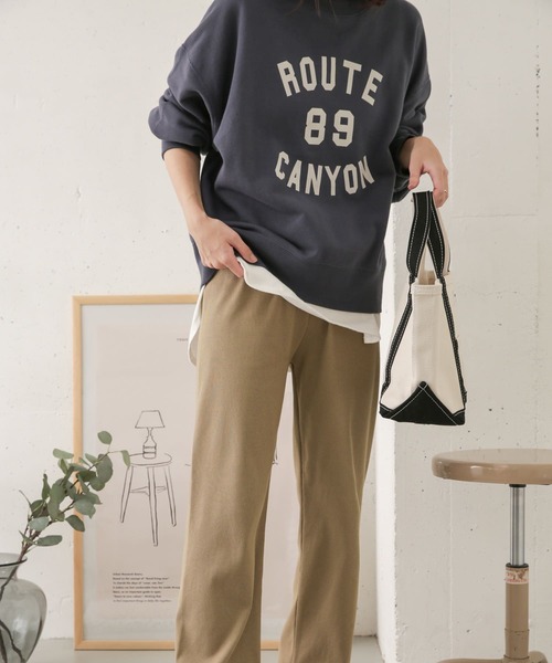 URBAN RESEARCH DOORS（アーバンリサーチドアーズ）の「セルフカットリブイージーパンツ（その他パンツ・レディース・ブラック/ベージュ・ONE）」の9枚目の写真