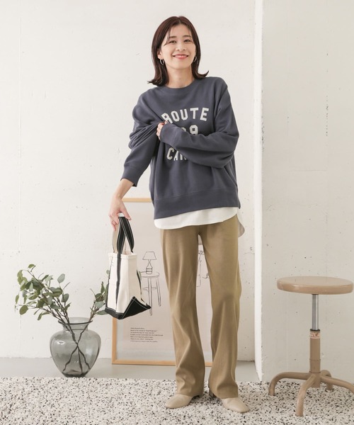 URBAN RESEARCH DOORS（アーバンリサーチドアーズ）の「セルフカットリブイージーパンツ（その他パンツ・レディース・ブラック/ベージュ・ONE）」の11枚目の写真