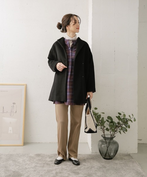 URBAN RESEARCH DOORS（アーバンリサーチドアーズ）の「セルフカットリブイージーパンツ（その他パンツ・レディース・ブラック/ベージュ・ONE）」の14枚目の写真