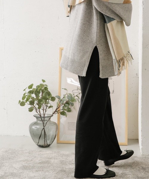 URBAN RESEARCH DOORS（アーバンリサーチドアーズ）の「セルフカットリブイージーパンツ（その他パンツ・レディース・ブラック/ベージュ・ONE）」の19枚目の写真