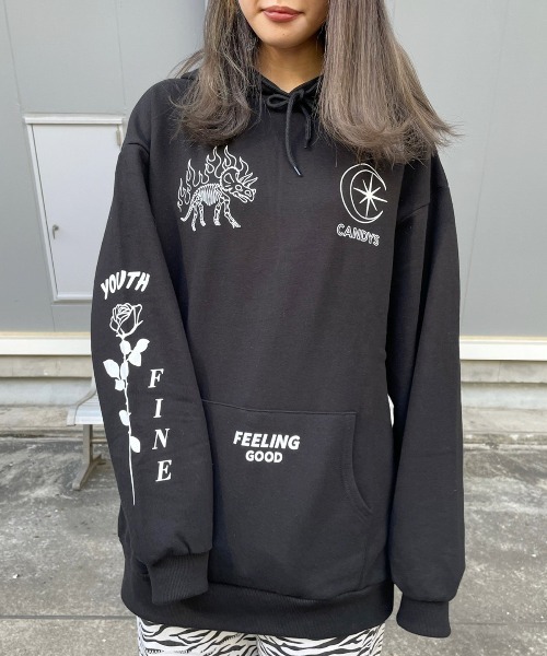 Candy Stripper（キャンディストリッパー）の「FEELING GOOD HOODIE（パーカー・レディース・ブラック/パープル/オレンジ・2）」の8枚目の写真