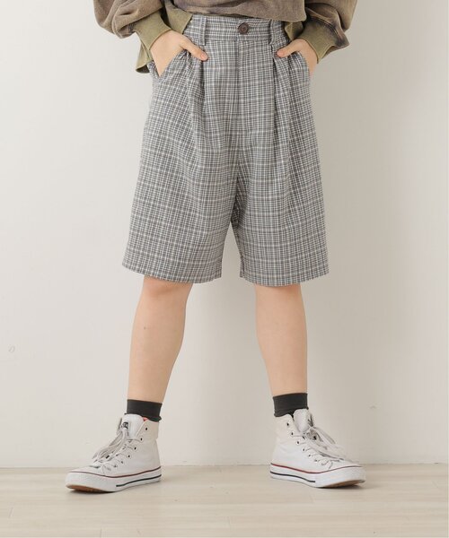 DOUBLE NAME(ダブルネーム)の「オリジナル先染めチェックタックハーフパンツ(その他パンツ・レディース・ブラック/ベージュ/パープル・FREE)」の2枚目の写真