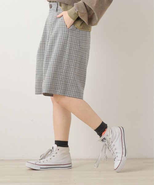 DOUBLE NAME(ダブルネーム)の「オリジナル先染めチェックタックハーフパンツ(その他パンツ・レディース・ブラック/ベージュ/パープル・FREE)」の4枚目の写真