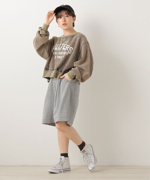 DOUBLE NAME(ダブルネーム)の「オリジナル先染めチェックタックハーフパンツ(その他パンツ・レディース・ブラック/ベージュ/パープル・FREE)」の5枚目の写真