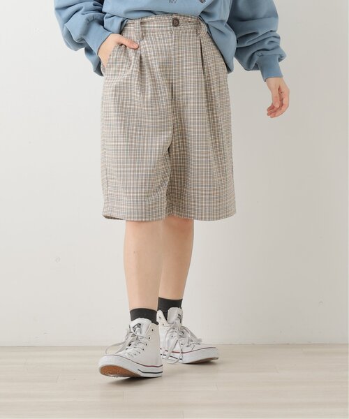 DOUBLE NAME(ダブルネーム)の「オリジナル先染めチェックタックハーフパンツ(その他パンツ・レディース・ブラック/ベージュ/パープル・FREE)」の8枚目の写真