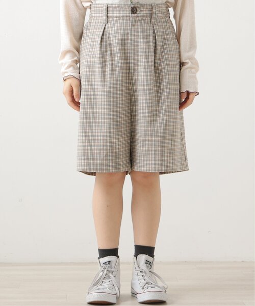 DOUBLE NAME(ダブルネーム)の「オリジナル先染めチェックタックハーフパンツ(その他パンツ・レディース・ブラック/ベージュ/パープル・FREE)」の14枚目の写真
