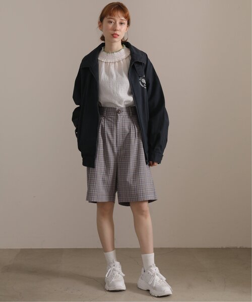 DOUBLE NAME(ダブルネーム)の「オリジナル先染めチェックタックハーフパンツ(その他パンツ・レディース・ブラック/ベージュ/パープル・FREE)」の21枚目の写真