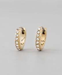 ビジュー×メタルミニフープピアス